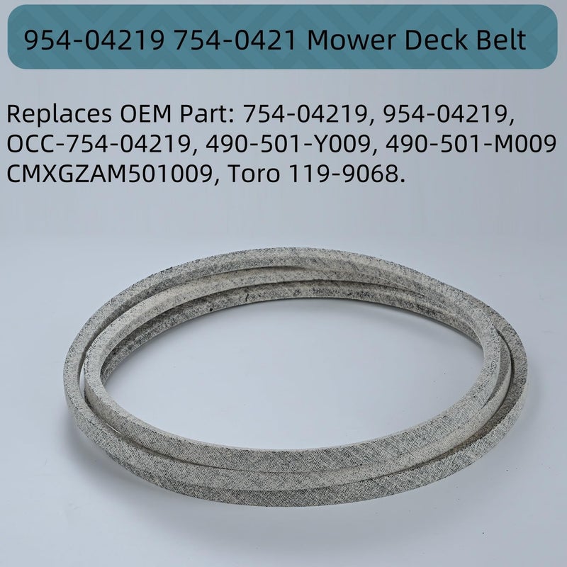 Holdly 1/2x103'' Mower Deck Belt for 954-04219 754-04219, Kevlar Mower Belt for LTX1045 Horse XP Bronco 46 Inch 754-04219 Cub Cadet Troy Bilt Craftsman MTD (754-04219) - Image 2